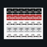 Etiquetas Round Square Washable Clothing ID Red, Black, Gray<br><div class="desc">Red,  Black,  White,  and Gray washable clothing sticker with JBHS VMA logo. Customize name and phone number.</div>