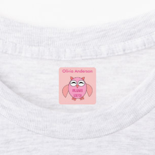 Etiquetas Roupa Personalizada de Coruja de Mensagens de Amor