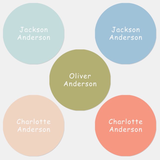 Etiquetas Roupas de Kids à prova d'água do Pastel (Grupo)