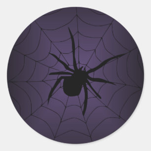 Etiquetas roxas do Dia das Bruxas da Web de aranha