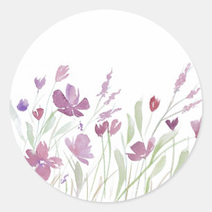 Etiquetas roxas do envelope dos wildflowers