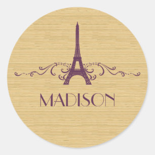 Etiquetas roxas do Flourish do francês