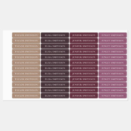 Etiquetas Roxo Mínimo Simples & Tan Adicionar Sua Escola De