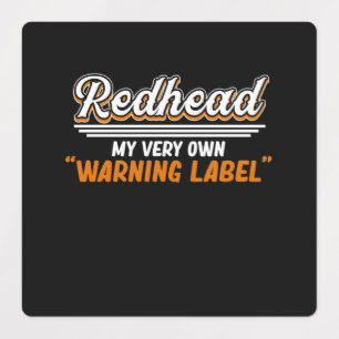 Etiquetas Ruiva, meu aviso Rótulo de Corte Vermelho, Meninas