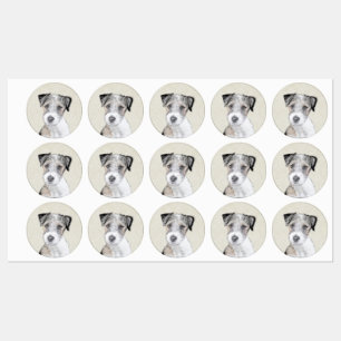 Etiquetas Russell Terrier Rough Painting - Arte Original de