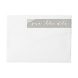 Etiquetas Rustic Linen Vintage Lace Casamento Salve a Data