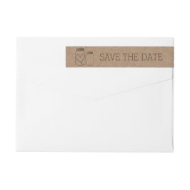 Etiquetas Rustic Mason Jars Heart Salve O Casamento De Data