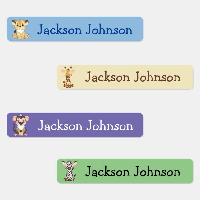 Etiquetas Safari Lion Giraffe Macaco Zebra (Grupo)