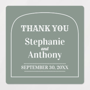 Etiquetas Sage Green Bohemian Arch Obrigado Casamento
