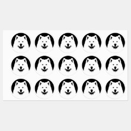 Etiquetas Samoyed Pop Art Fun & Chic Black & White