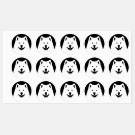 Etiquetas Samoyed Pop Art Fun & Chic Black & White