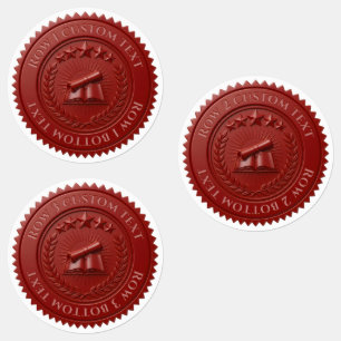 Etiquetas Selo de certificado de cera vermelha 3D editável p
