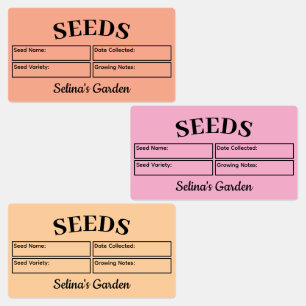 Etiquetas Sementes Personalizadas para Jardim