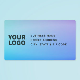 Etiquetas Seu Logotipo Gradiente Roxo Azul Verde
