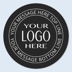 Etiquetas Seu próprio logotipo e texto circular personaliz