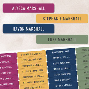 Etiquetas Simples Cor Brilhante De Inverno Crianças Nome À