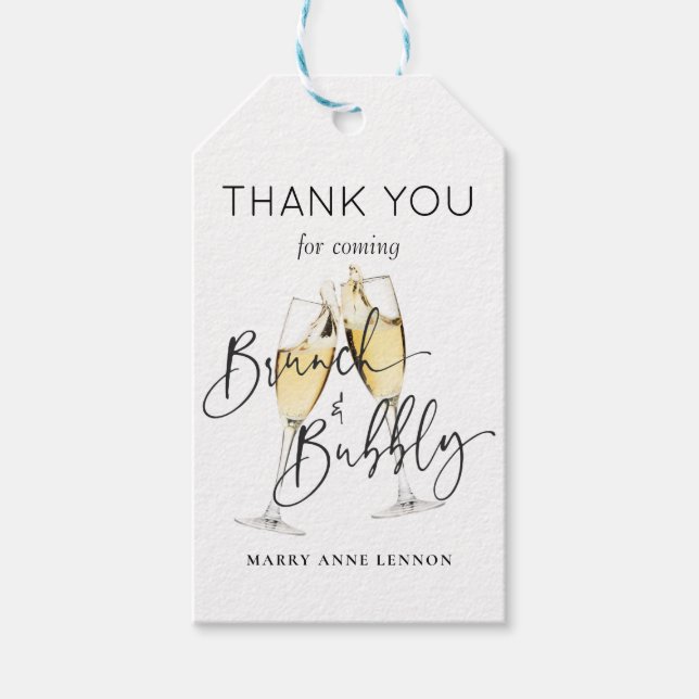 Etiquetas simples de Brunch e Presente (Frente)