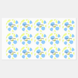 Etiquetas SIMPLES MINIMAL.CUTIE ADICIONE NOME BEBÊ feliz ani