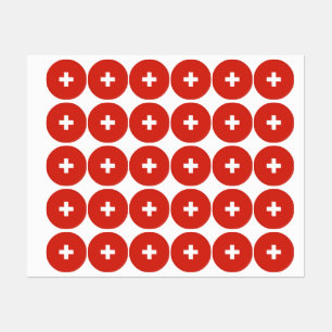 Etiquetas sinalizador de suiça