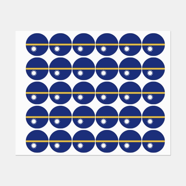 Etiquetas Sinalizador Nauru (Folha)