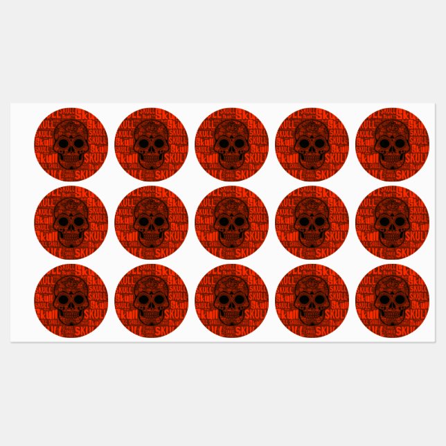 Etiquetas Skull do WordArt B (Folha)