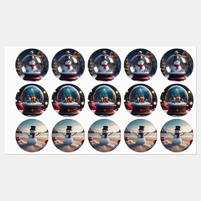 Etiquetas Snowman Stickers (Folha)