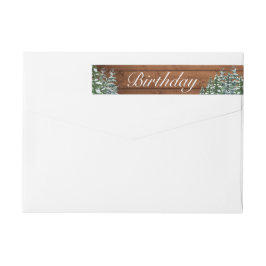 Etiquetas Snowy Wood & Forest Country Pine Aniversário