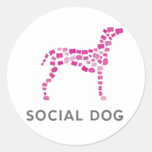 Etiquetas sociais dos meios do cão 1,5"