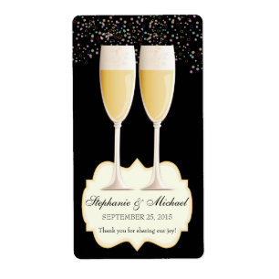 Etiquetas Sparkling do vinho do favor do casamento