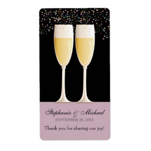 Etiquetas Sparkling do vinho do favor do casamento