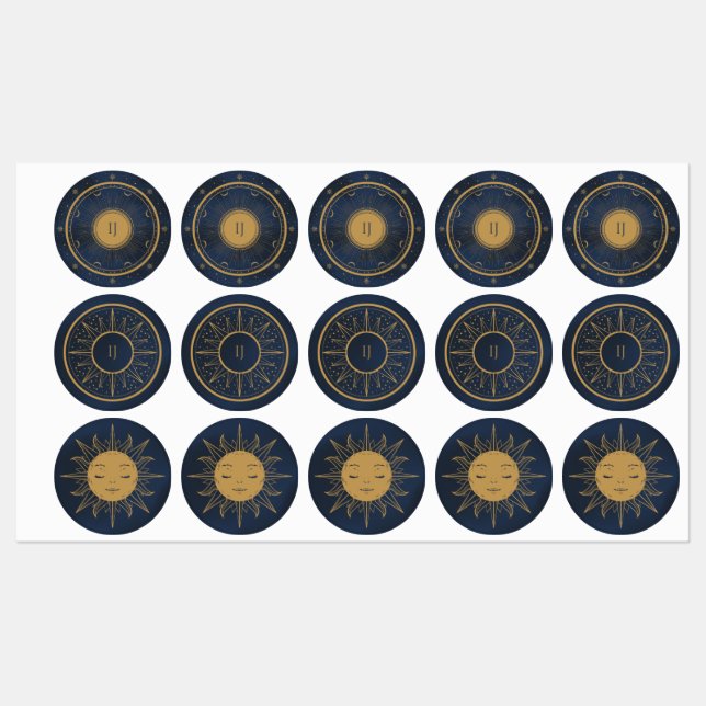 Etiquetas stars and sun (Folha)