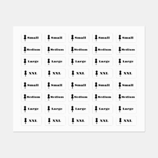 Etiquetas Tamanho do vestuário