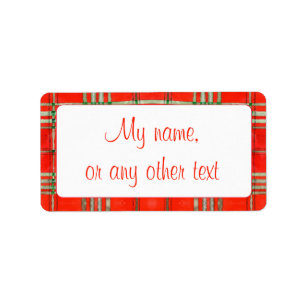 ETIQUETAS TARTAN VERMELHO SCOTT 1,25" x 2,375"