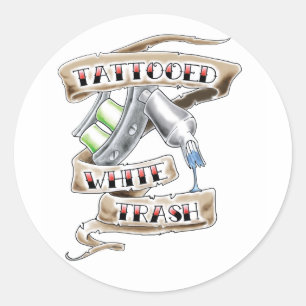 Etiquetas Tattooed do lixo branco