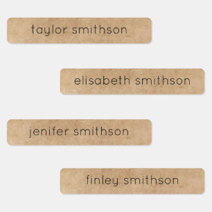 Etiquetas Taupe Elegante Simples Adicione Seu Nome Vestuário