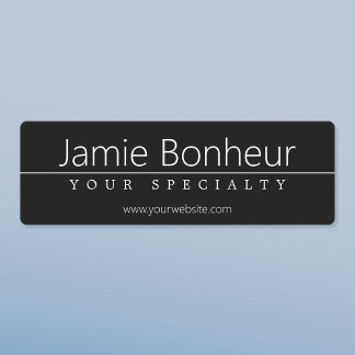 Etiquetas Texto branco clássico simples em preto