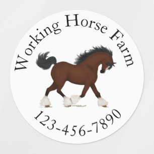 Etiquetas Texto Circular de Cavalo Clydesdale de Trote Perso