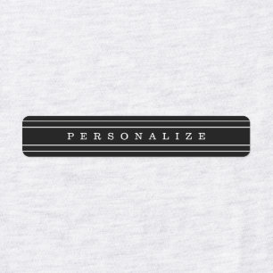 Etiquetas Texto personalizado e faixas modernas   Preto e br