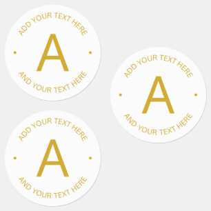 Etiquetas Texto Personalizável Moderno Simples   Dourado e b