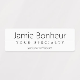 Etiquetas Texto preto simples no branco