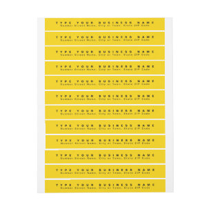 Etiquetas Textos simples Endereço amarelo de devolução comer