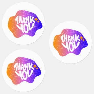 Etiquetas Thank You Sticker – Hand Lettering Gradient Style