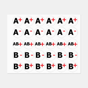ETIQUETAS TIPOS SANGUÍNEOS