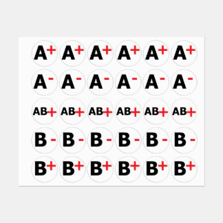 ETIQUETAS TIPOS SANGUÍNEOS