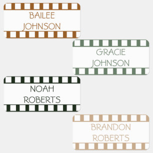 Etiquetas Tira de Filme Floresta Código de Cor Roupas Nome
