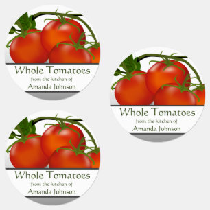 Etiquetas Tomate Inteiro Tomate Canning Circle Comida Labels