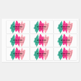 Etiquetas Traços Coloridos Modernos do Pincel