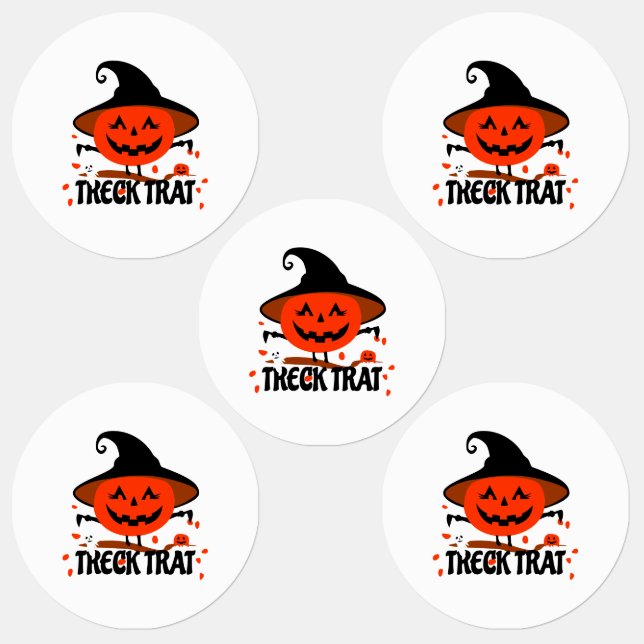 Etiquetas Treck Trat Pumpkin sorrindo (Grupo)