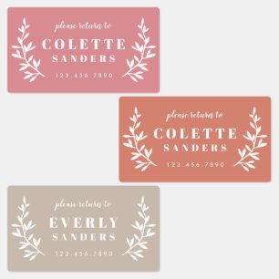 Etiquetas Trendy Boho Trio Nome à Prova de Água