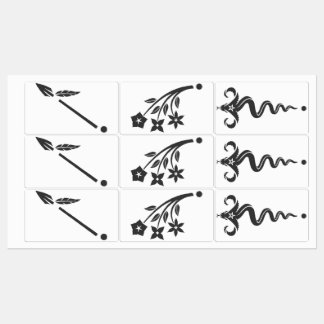 Etiquetas Três Rótulos de Raio